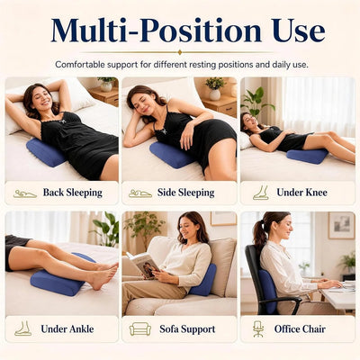 Lower Back Pillow Memory Foam Curved Bolster Breathable Cover