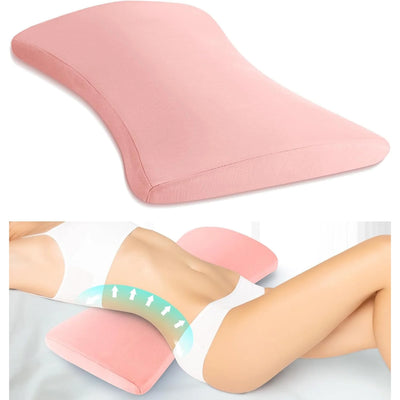 Lumbar Pillow Curved High Density Memory Foam Removable Cover