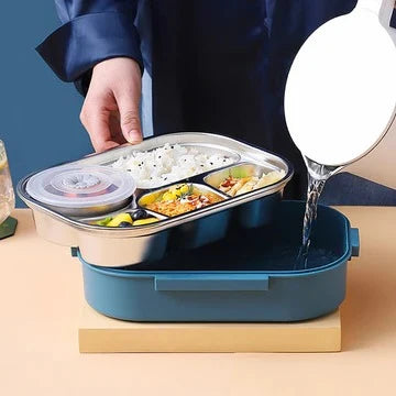Lunch Box Insulated Multi-Compartment Snap-Lock Lid