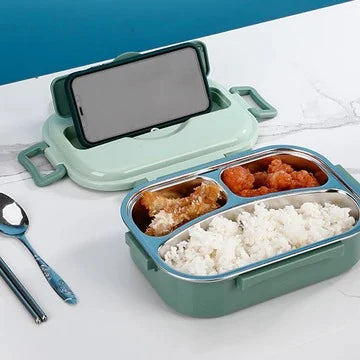 Lunch Box Insulated Multi-Compartment Snap-Lock Lid
