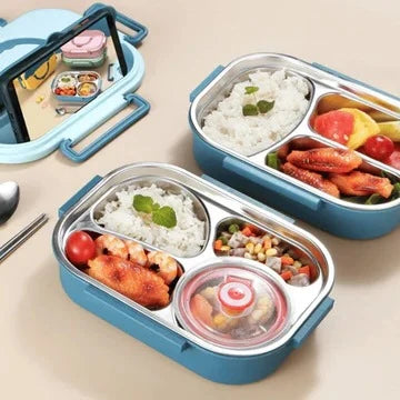 Lunch Box Insulated Multi-Compartment Snap-Lock Lid