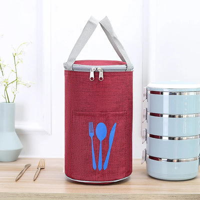 Lunch Cooler Bag Insulated Water-Resistant Front Cutlery Pocket