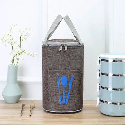 Lunch Cooler Bag Insulated Water-Resistant Front Cutlery Pocket