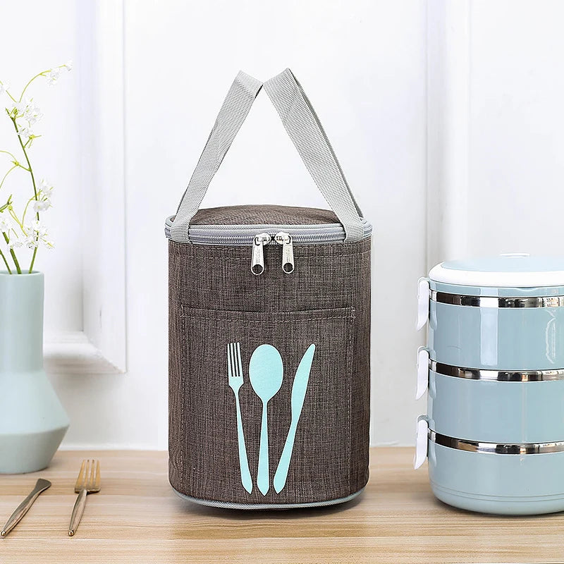 Lunch Cooler Bag Insulated Water-Resistant Front Cutlery Pocket