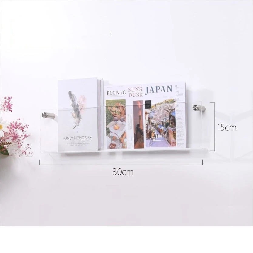 Magazine Holder Wall-Mounted Acrylic Space-Saving