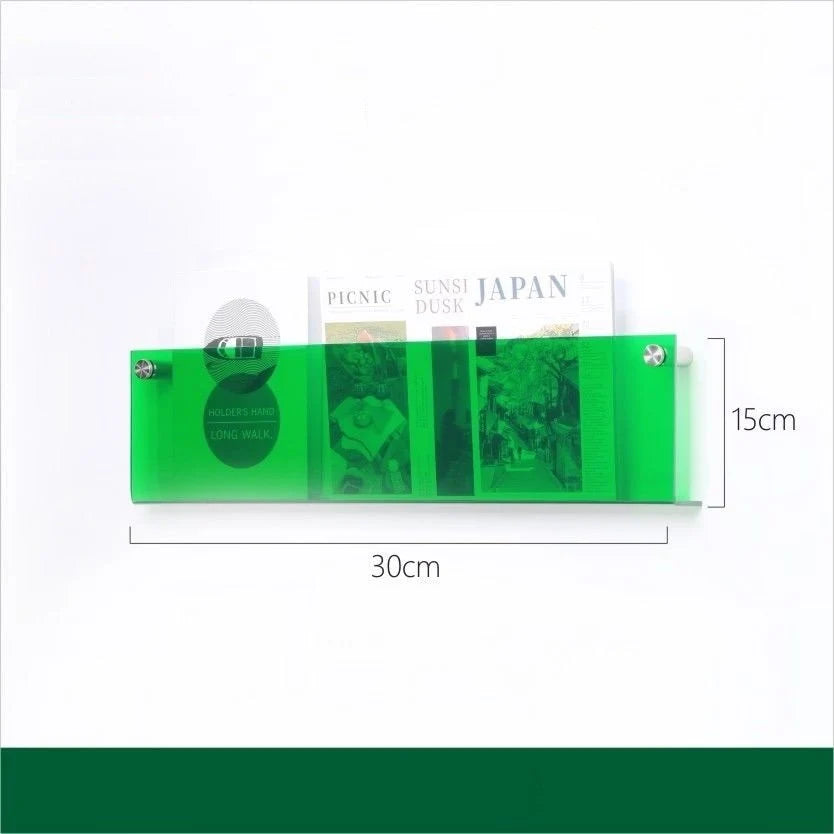 Magazine Holder Wall-Mounted Acrylic Space-Saving