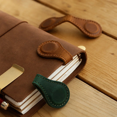 Magnetic Bookmarks Genuine Leather Set of 2