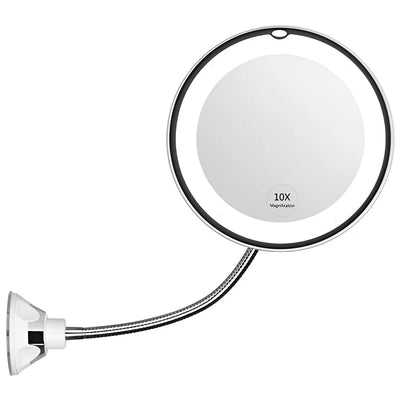 Makeup Mirror 10x Magnification LED Lighting Suction Base