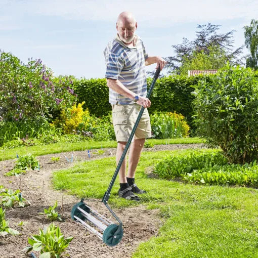 Manual Lawn Aerator Upright Handle No-Bend 1.2 Inch Spikes