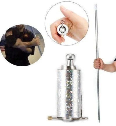 Martial Arts Staff Pocket Sized Balanced Silver