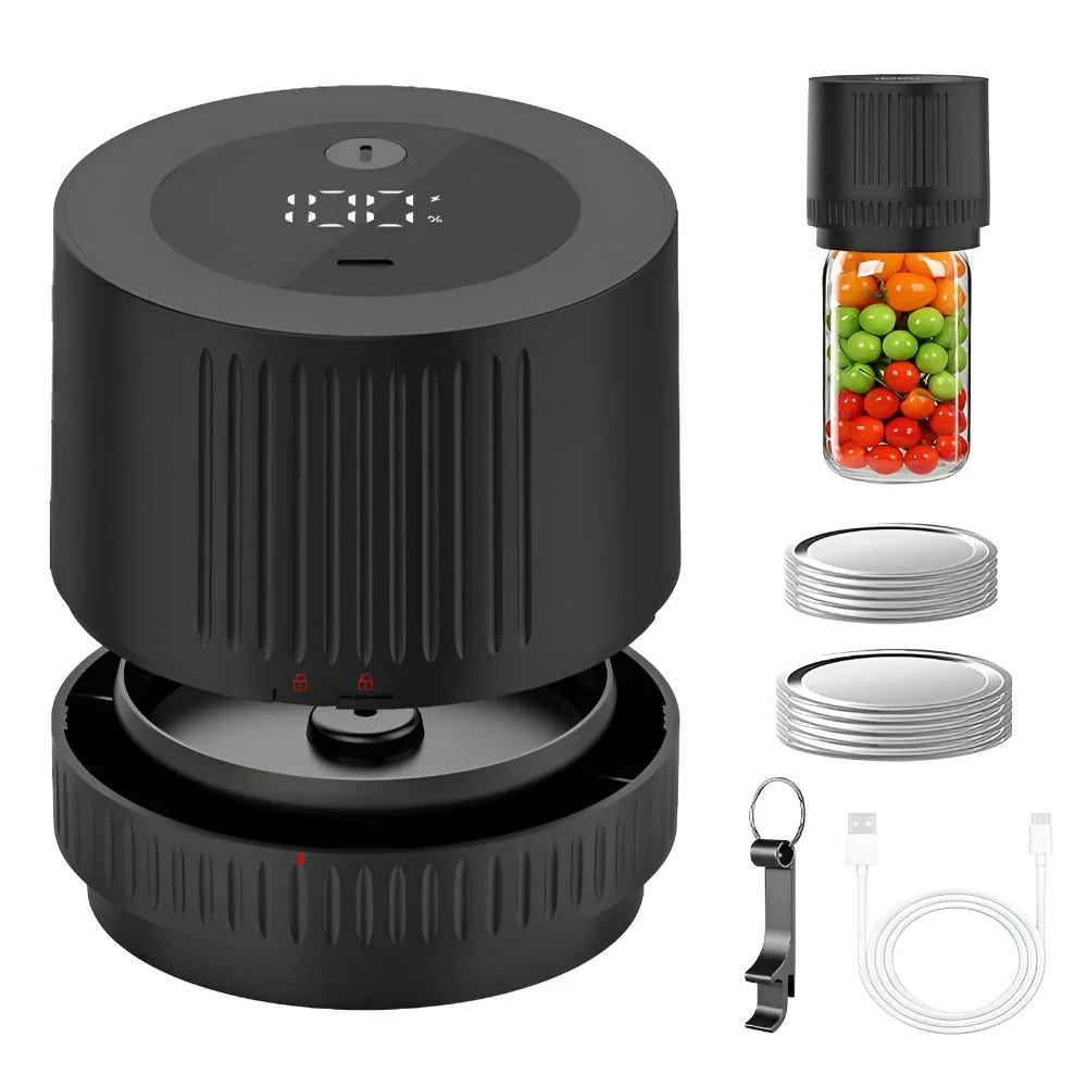 Mason Jar Vacuum Sealer Cordless Rechargeable Standard & Wide Mouth Compatible