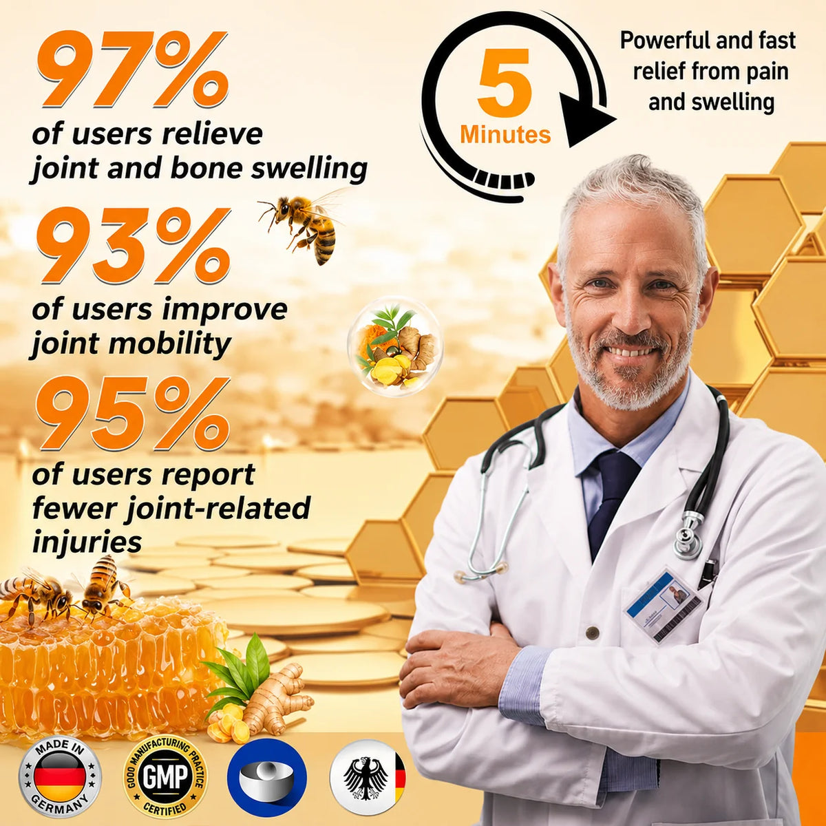 Massage Balm Warming Bee Venom & Turmeric Fast Absorbing