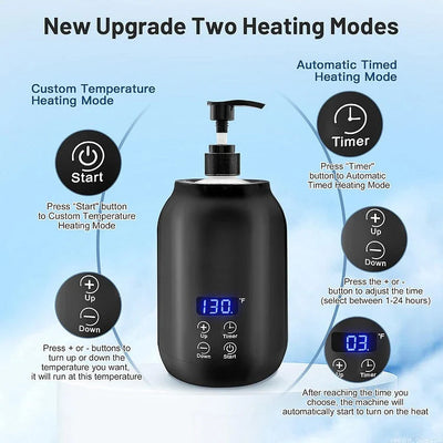 Massage Oil Warmer 360-Degree Heating Digital Temperature Control