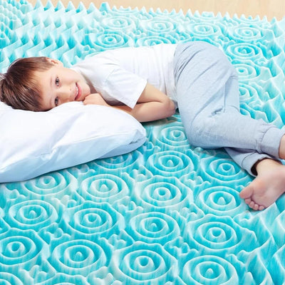 Mattress Topper Memory Foam Egg Crate Non-Slip Washable Cover