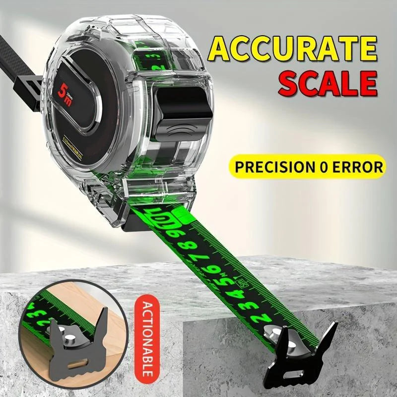 Measuring Tape Luminous Tape & Laser-Engraved Self-Adjusting Hook