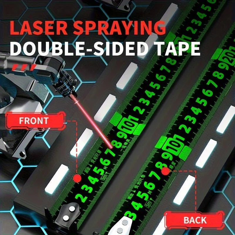 Measuring Tape Luminous Tape & Laser-Engraved Self-Adjusting Hook