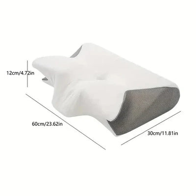 Memory Foam Pillow Ergonomic Butterfly Design Breathable Cover Neck Support