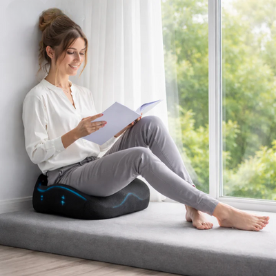 Memory Foam Seat Cushion Ergonomic Tailbone Cutout Non-Slip Bottom