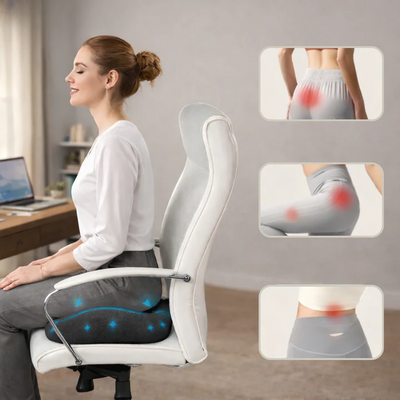 Memory Foam Seat Cushion Ergonomic Tailbone Cutout Non-Slip Bottom