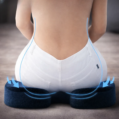 Memory Foam Seat Cushion Ergonomic Tailbone Cutout Non-Slip Bottom