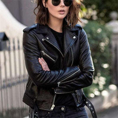 Men's Biker Jacket Full-Grain Leather Tailored Fit