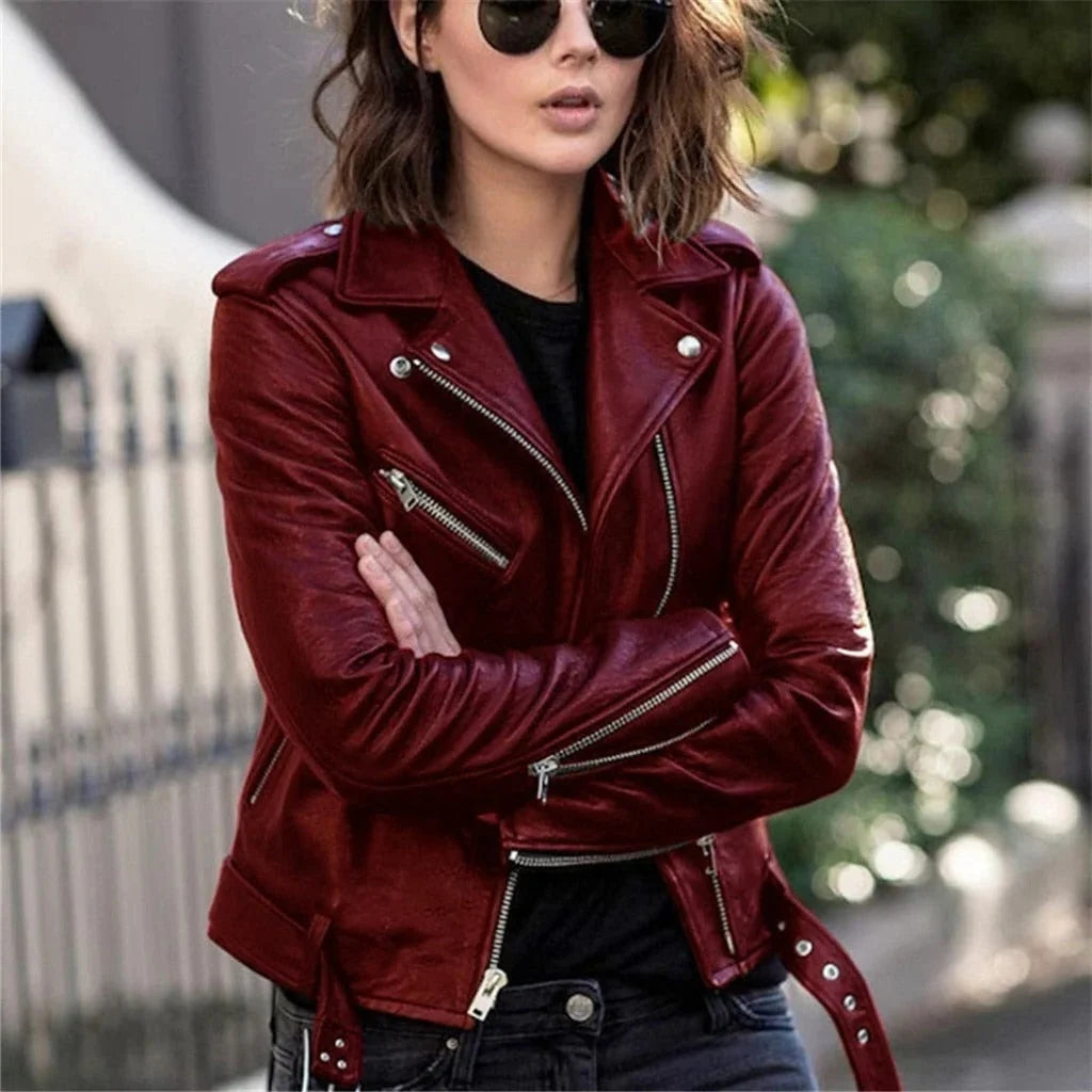 Men's Biker Jacket Full-Grain Leather Tailored Fit