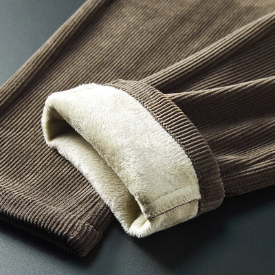 Men’s Corduroy Trousers Fleece-Lined Warmth