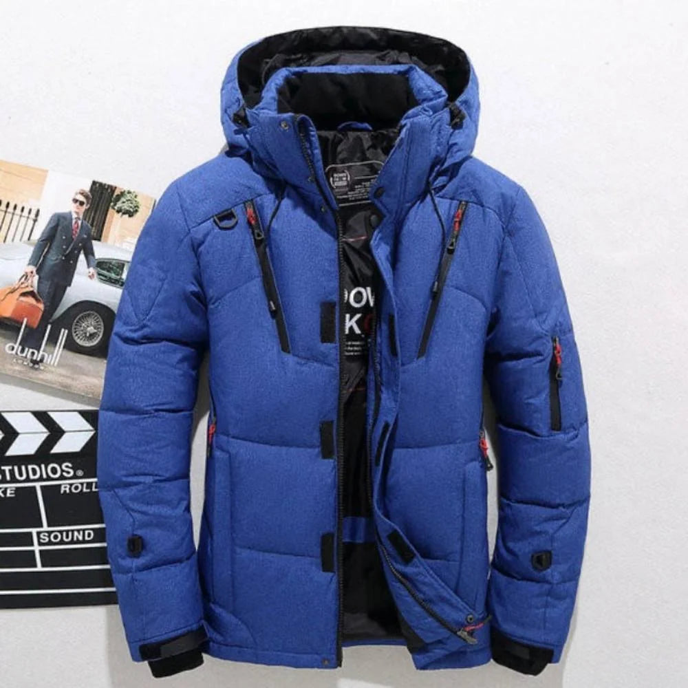 Men's Down Jacket Lightweight Duck Down Removable Hood