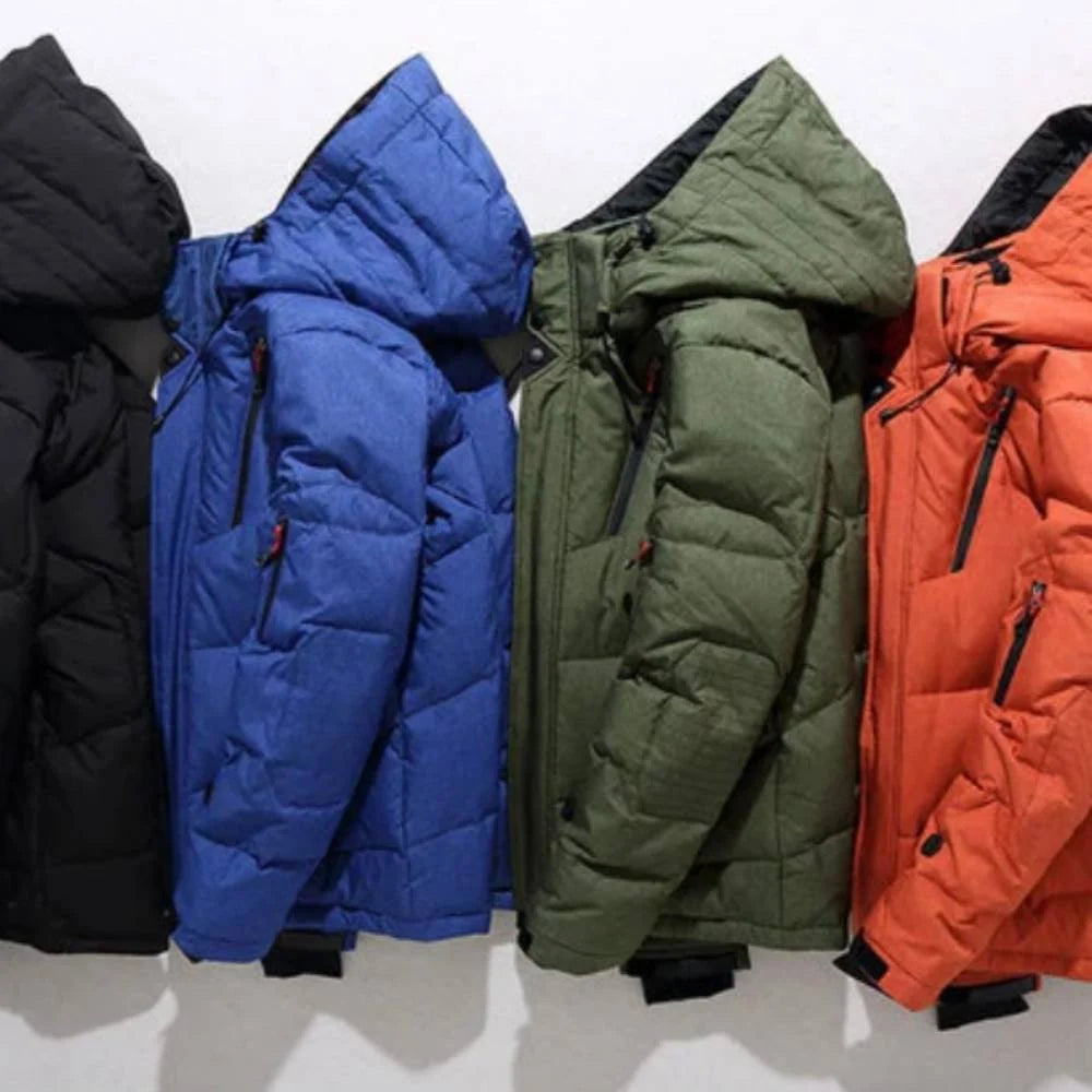 Men's Down Jacket Lightweight Duck Down Removable Hood