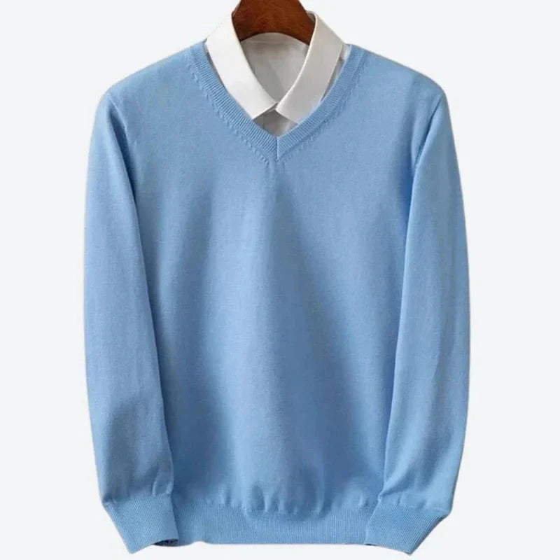 Men's Knit Sweater Soft Warm Round Neck