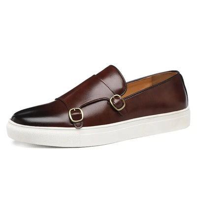 Men’s Loafers Double Monk Strap Cushioned Sole Lightweight Comfort
