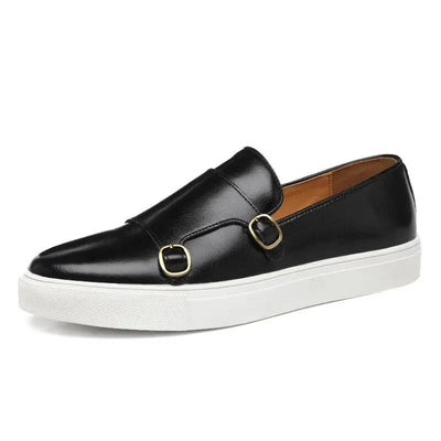 Men’s Loafers Double Monk Strap Cushioned Sole Lightweight Comfort