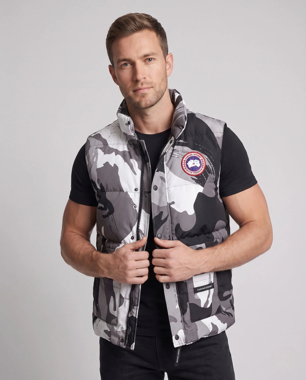 Men's Puffer Vest Insulated Windproof High Stand-Up Collar