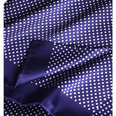Men’s Scarf 100% Mulberry Silk Double-Layered Polka Dot Pattern