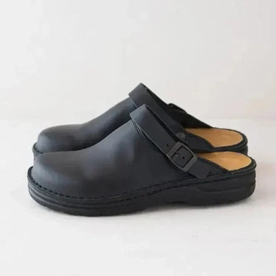 Men's Slippers Orthotic Removable Insoles Genuine Leather