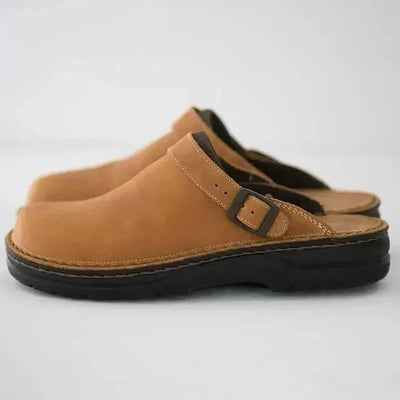 Men's Slippers Orthotic Removable Insoles Genuine Leather