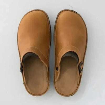 Men's Slippers Orthotic Removable Insoles Genuine Leather