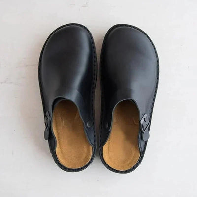 Men's Slippers Orthotic Removable Insoles Genuine Leather