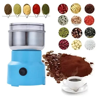 Mini Electric Food Grinder Stainless Steel Blades One-Button Operation
