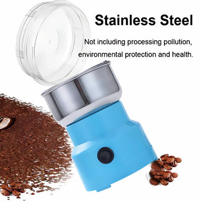 Mini Electric Food Grinder Stainless Steel Blades One-Button Operation