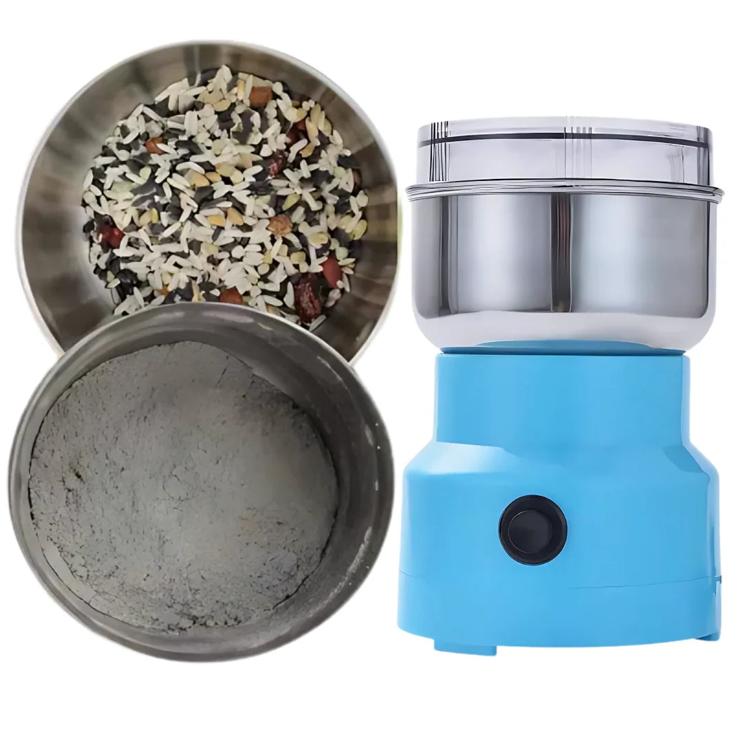 Mini Electric Food Grinder Stainless Steel Blades One-Button Operation