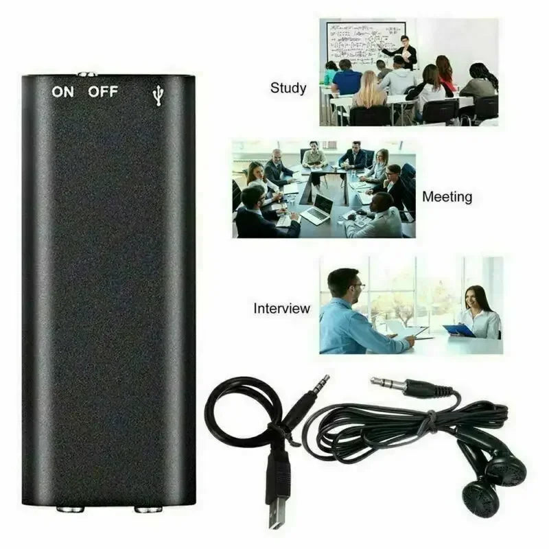 Mini Voice Recorder Voice-Activated Magnetic 13-Hour Battery