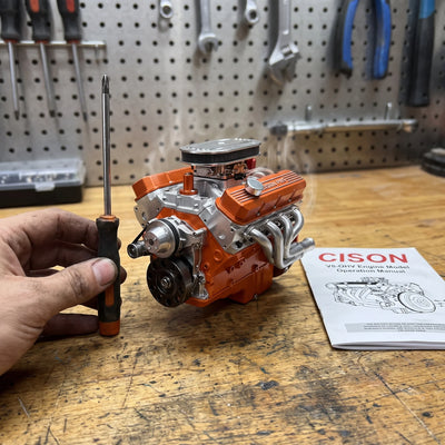 Miniature V8 Engine Kit Gasoline-Powered CNC-Machined Metal With CDI Ignition
