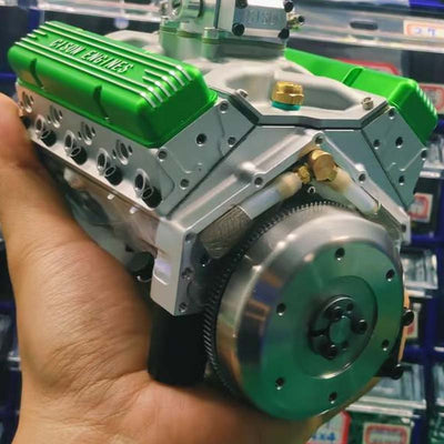 Miniature V8 Engine Kit Gasoline-Powered CNC-Machined Metal With CDI Ignition