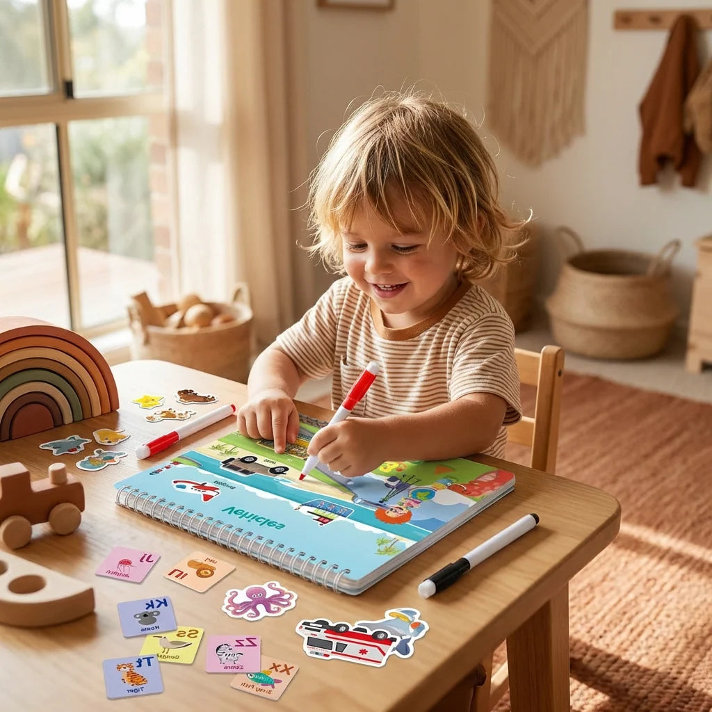 Montessori Activity Book Hands-On Matching Colors & Numbers