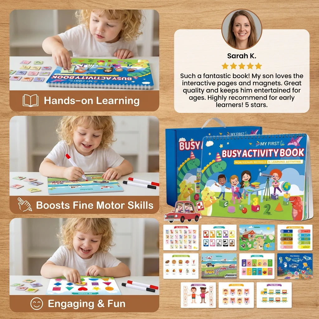 Montessori Activity Book Hands-On Matching Colors & Numbers