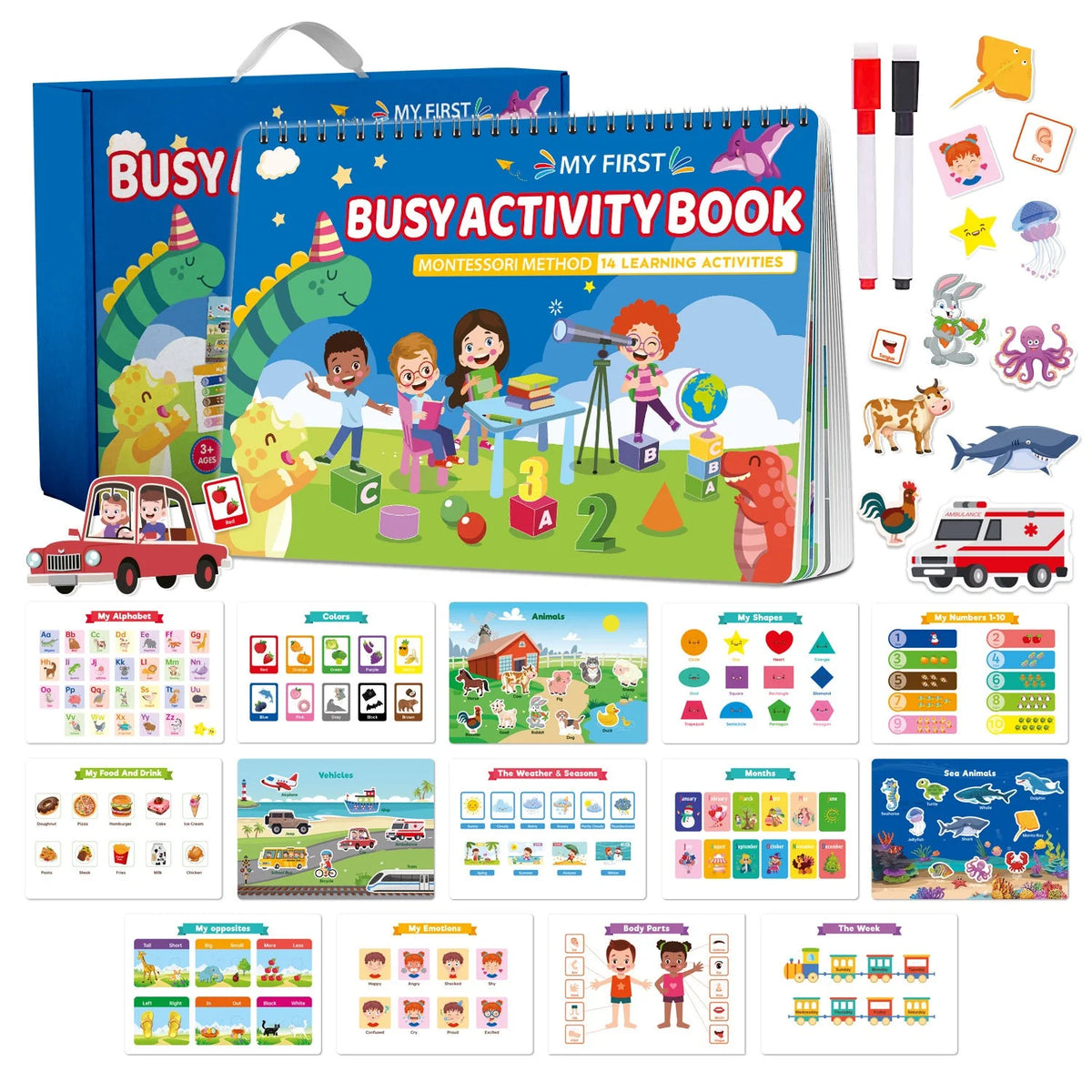 Montessori Activity Book Hands-On Matching Colors & Numbers