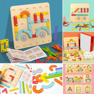 Montessori Puzzle Pegboard & Template Cards