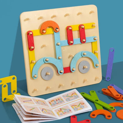 Montessori Puzzle Pegboard & Template Cards