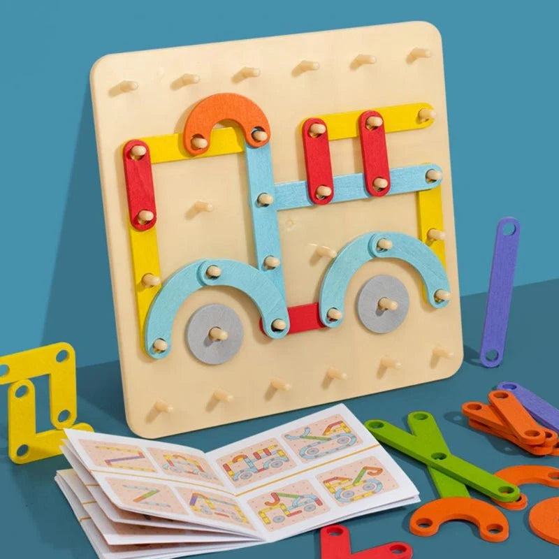 Montessori Puzzle Pegboard & Template Cards